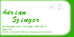 adrian szinger business card